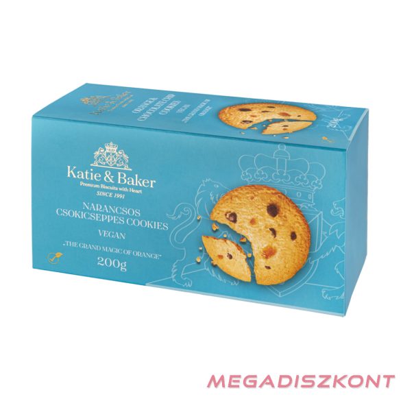 KATIE & BAKER keksz 200g - Vegán Narancsos csokicseppes (12 db/#)