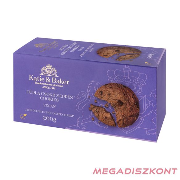 KATIE & BAKER keksz 200g - Vegán Dupla csokicseppes (12 db/#)