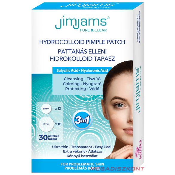 JimJams Pure & Clear Hidrokolloid pattanástapasz BHA + HA 30db (14 db/#)