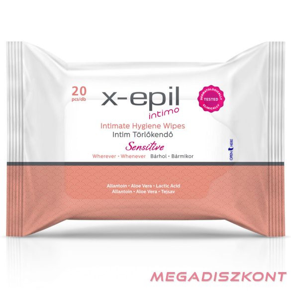 X-Epil Intimo Intim törlőkendő - sensitive 20db (24 db/#)