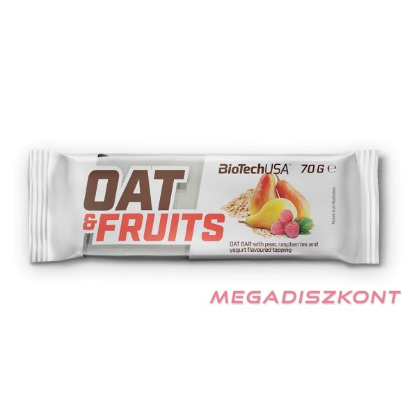 BioTech zabszelet Oat and Fruits 70g - joghurtos körte-málna (20 db/#)