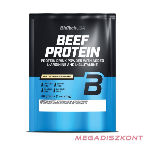 BioTech fehérjepor Beef Protein 30g vanília-fahéj  (50 db/#)