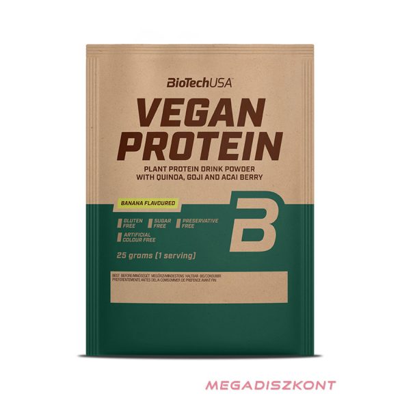 BioTech fehérjepor Vegan Protein 25g - banán (50 db/#)