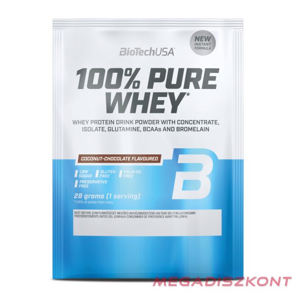 BioTech fehérjepor 100% Pure Whey 28g - kókusz-csokoládé (50 db/#)