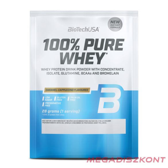 BioTech fehérjepor 100% Pure Whey 28g - karamell-cappuccino (50 db/#)