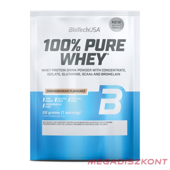 BioTech fehérjepor 100% Pure Whey 28g - cookies&cream (50 db/#)