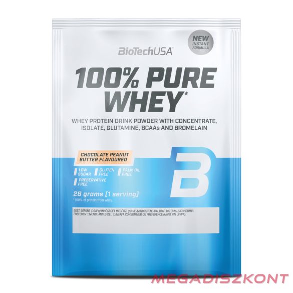 BioTech fehérjepor 100% Pure Whey 28g - csokoládé-mogyoróvaj (50 db/#)