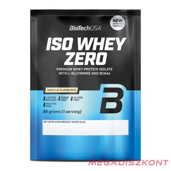 BioTech fehérjepor Iso Whey Zero 25g - vanília (50 db/#)