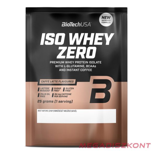 BioTech fehérjepor Iso Whey Zero 25g - caffé latte (50 db/#)