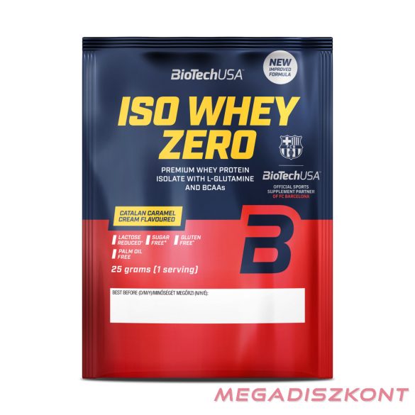 BioTech fehérjepor Iso Whey Zero 25g - catalan caramel cream (50 db/#)