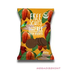 FreeScuits gluténmentes keksz 200g - kakaós (21 db/#)