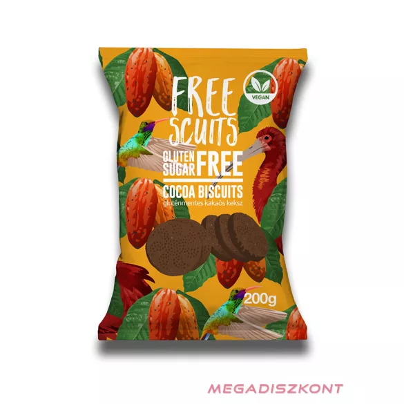 FreeScuits gluténmentes keksz 200g - kakaós (21 db/#)