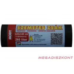 Mody szemeteszsák 260L 120X140 5db/tek (20 tek/#)