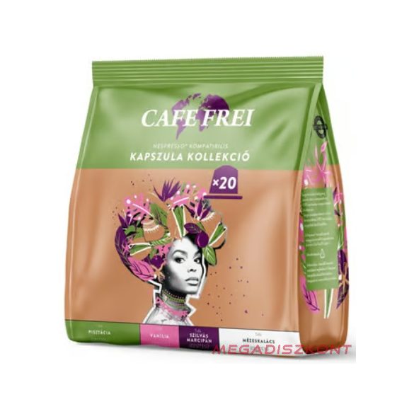 Cafe Frei kávékapszula Nespressso komp. 20 db - Kollekció 4 ízben Mézeskalács,Szilvás marcipán, Pisztácia, Vanília (12 db/#)