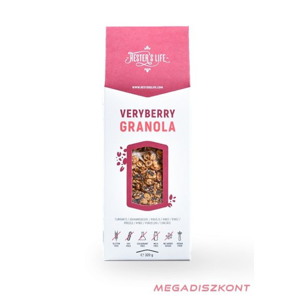 Hester's Life Veryberry granola 320g - ribizlis (20db/#)