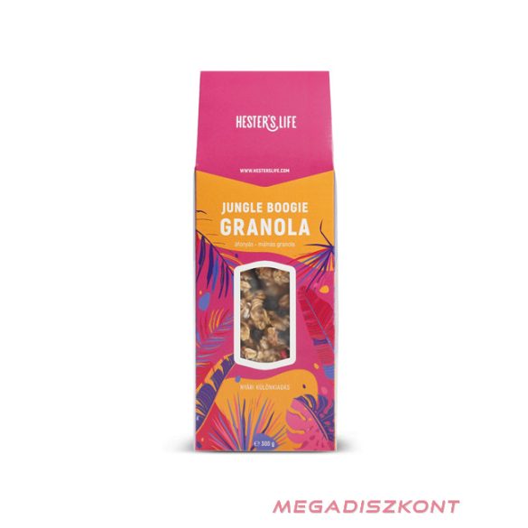 Hester's Life Jungle Boogie granola 300g - áfonyás-málnás (20db/#)