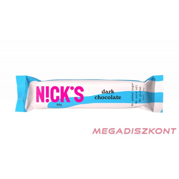 Nick's szelet 25g - VEGÁN ÉTCSOKOLÁDÉ (15 db/#)