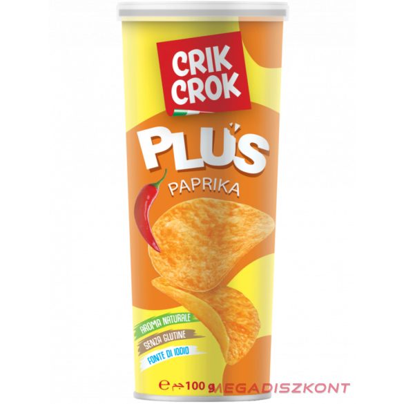 Crik Crok gluténmentes burgonya chips 100g - PAPRIKÁS (15 db/#)