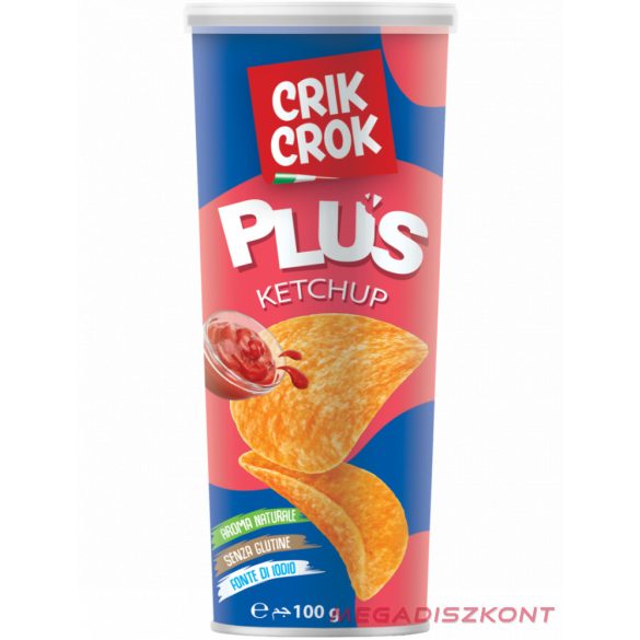 Crik Crok gluténmentes burgonya chips 100g - KETCHUP (15 db/#)