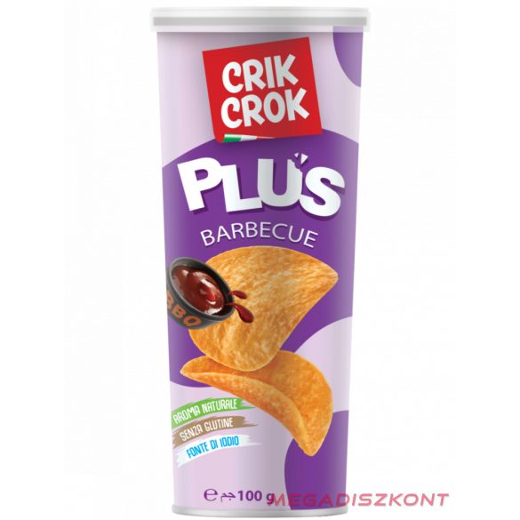 Crik Crok gluténmentes burgonya chips 100g - BBQ (15 db/#)