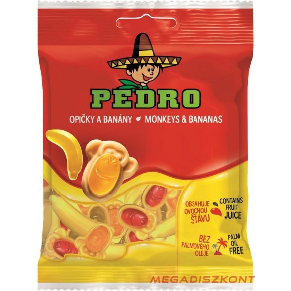 Pedro gumicukor 80g - Monkeys & Bananas (20 db/#)