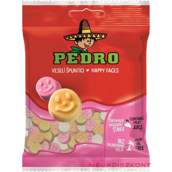 Pedro gumicukor 80g - Happy Faces (20 db/#)