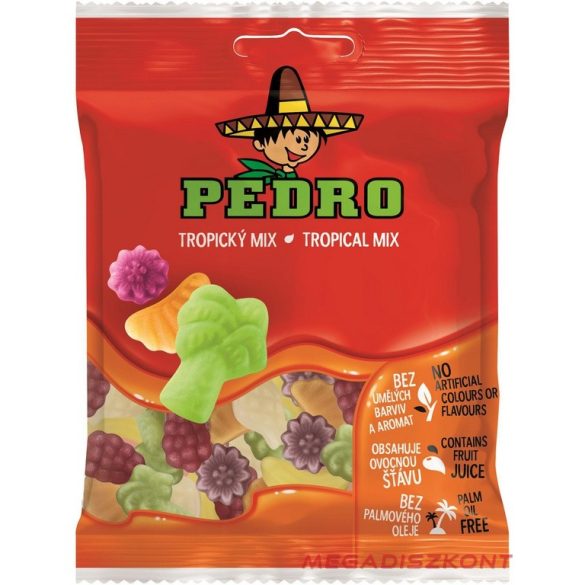 Pedro gumicukor 80g - Tropical Mix (20 db/#)
