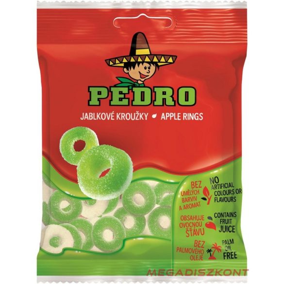 Pedro gumicukor 80g - Apple rings (20 db/#)