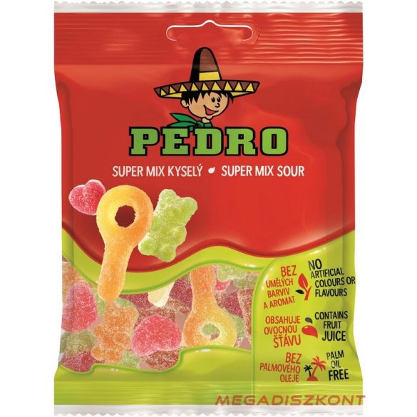 Pedro gumicukor 80g - Super Mix sour (20 db/#)