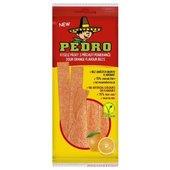 Pedro gumicukor 80g - Orange belts - Vegán (20 db/#)