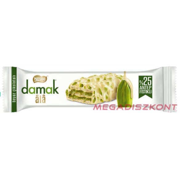 Nestlé Damak ostyaszeletes 30g - pisztáciás fehércsokoládé (12 db/#)