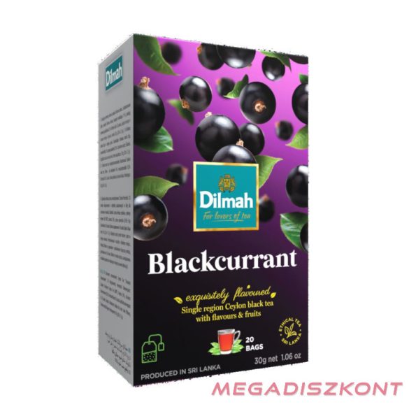 Dilmah fekete tea 20x1,5g - Feketeribizli (12 db/#)