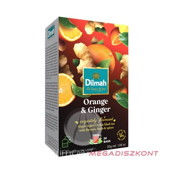 Dilmah fekete tea 20x1,5g - Narancs-Gyömbér (12 db/#)