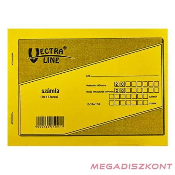 Nyomtatvány számlatömb VECTRALINE 50x3 fekvő 1 áfás