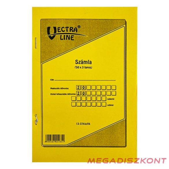 Nyomtatvány számlatömb VECTRALINE 50x3 álló 1 áfás A5