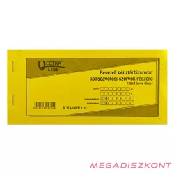   Nyomtatvány bevételi pénztárbizonylat költségvetési szervek részére VECTRALINE fekvő 25x3 lapos
