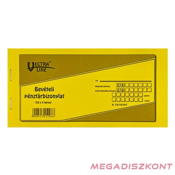 Nyomtatvány bevételi pénztárbizonylat VECTRALINE