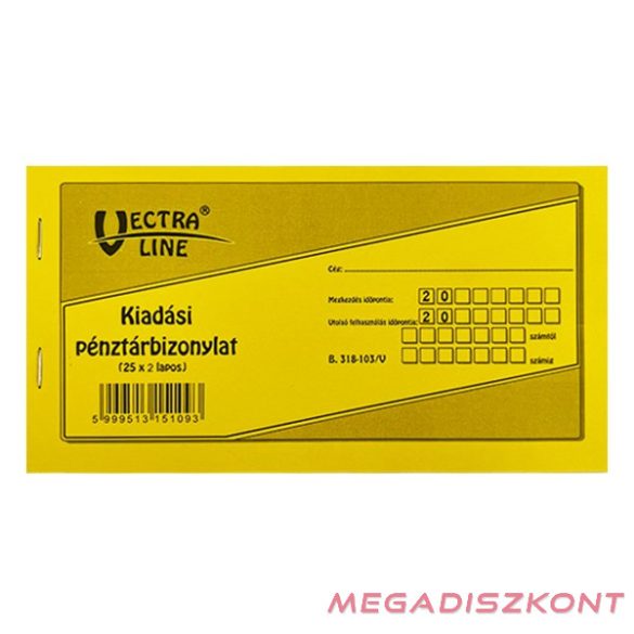 Nyomtatvány kiadási pénztárbizonylat VECTRALINE