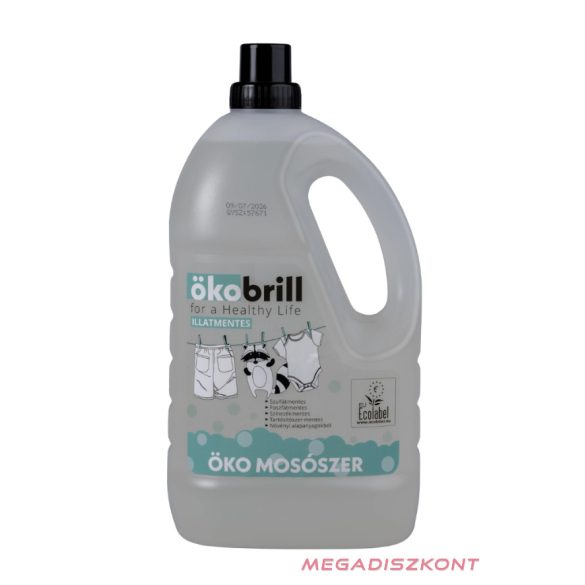 ÖkoBrill ÖKO Mosószer és öblítő egyben illatmentes 3L