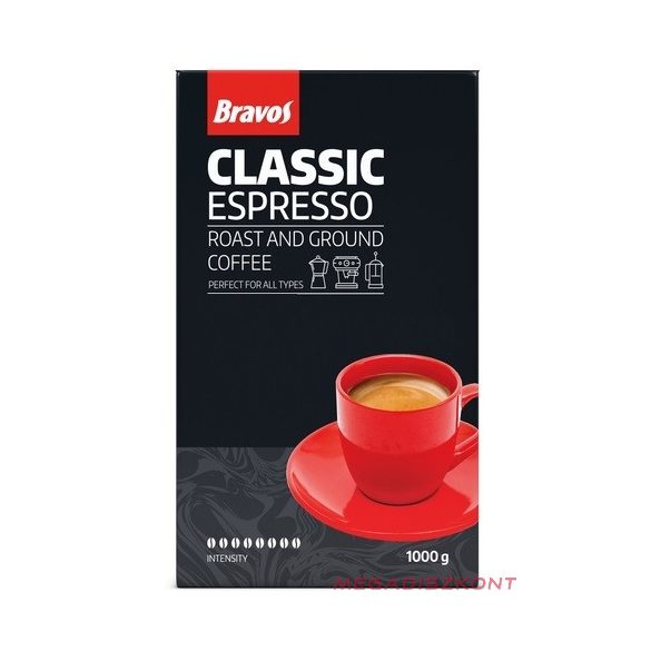 Bravos Espresso vákuumcsomagolt őrölt kávé 1kg