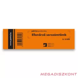   Nyomtatvány ellenőrző sorszámtömb PÁTRIA D2 100 lapos 146x40 mm kék