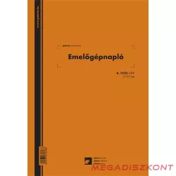 Nyomtatvány emelőgépnapló  PÁTRIA 2+25 lapos A/4 álló