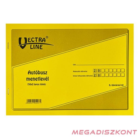 Nyomtatvány autóbusz menetlevél VECTRALINE A/4 50x2