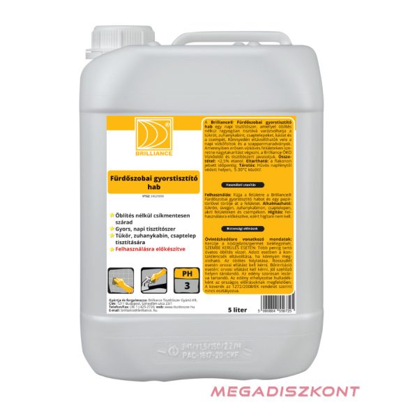 Brilliance Fürdőszobai gyorstisztító hab 5L