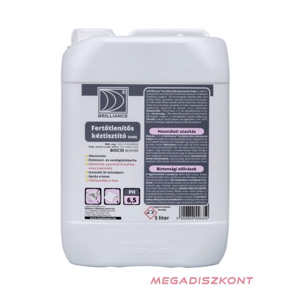 Brilliance Fertőtlenítős kéztisztító hab 5L
