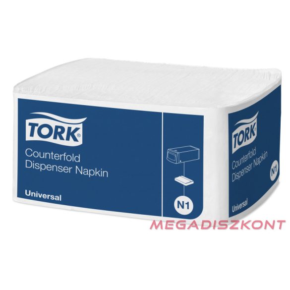 Tork 10935 Fehér Counterfold adagolós szalvéta, 1 réteg, Tiszta cellulóz, 300 la