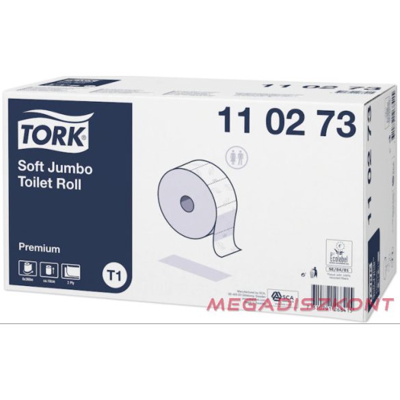 Tork 110273 Soft Jumbo toalettpapír, extra fehér, T1 rendszer, 2 réteg, 360 m, 6