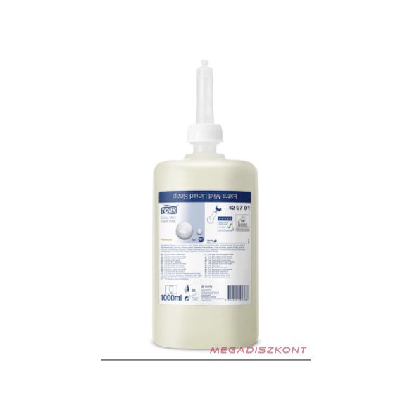 Tork 420701 kézkímélő folyékony szappan érzékeny bőrre, fehér, S1 rendszer, 1000