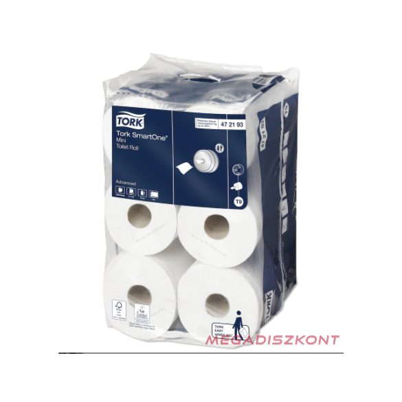 Tork 472193 SmartOne® Mini toalettpapír, fehér, T9 rendszer, 2 réteg, 111,6 m, 1